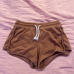 caramel brown colored shorts